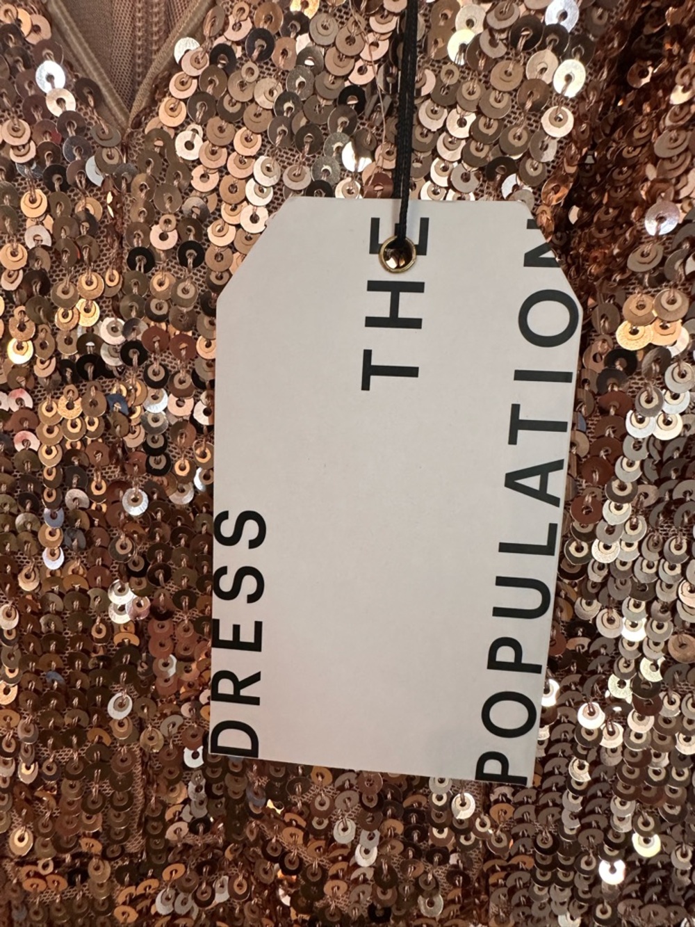 NWT DRESS THE POPULATION CHARLIE GOLD SEQUIN JUMPSUIT SIZE XS - Picture 6 of 11